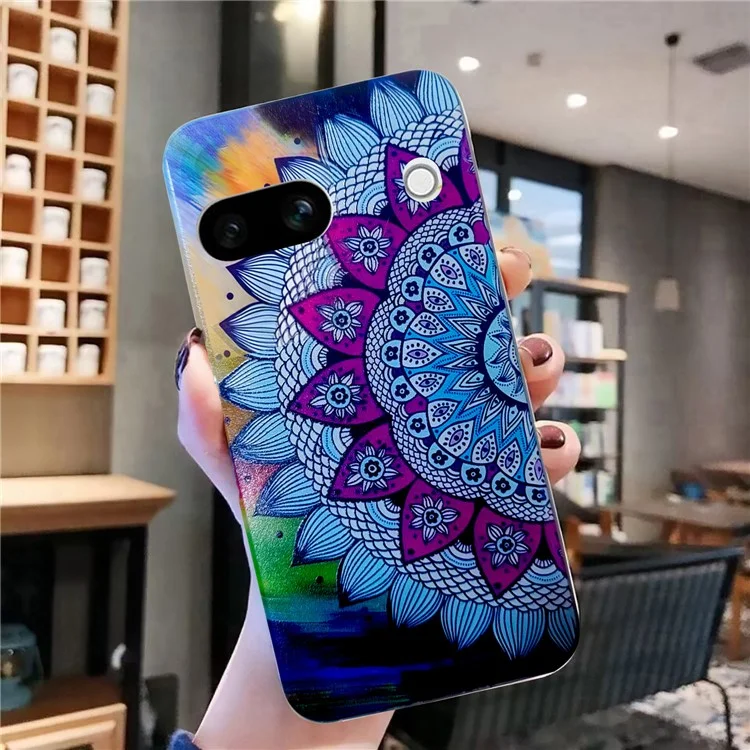 Para Google Pixel 8a Wholesale Case Pattern Printing Soft TPU Phone Cover - Mandala Flower