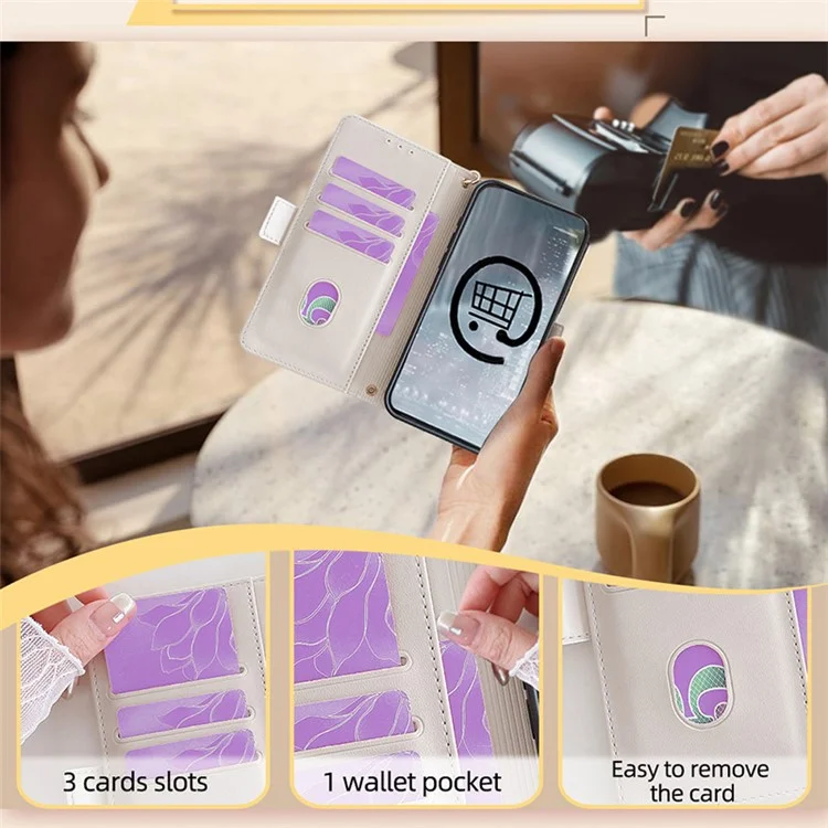 Per Xiaomi Redmi A3 / Poco C61 4G Custodia in Pelle RFID Blocking Portafoglio Cover per Telefono con Tracolla - Bianco