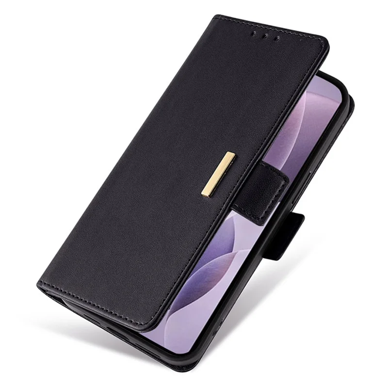 For Xiaomi Redmi A3 / Poco C61 4G Leather Case RFID Blocking Wallet Phone Cover with Crossbody Strap - Black