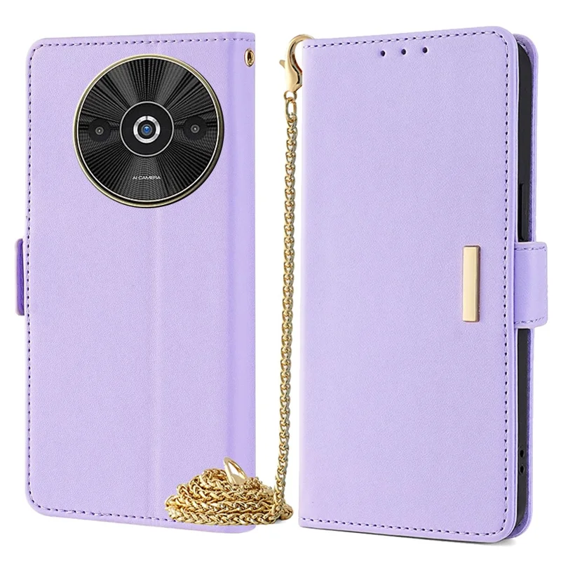 For Xiaomi Redmi A3 / Poco C61 4G Leather Case RFID Blocking Wallet Phone Cover with Crossbody Strap - Purple