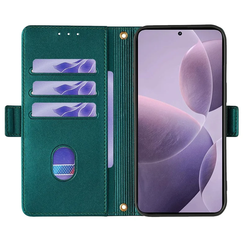 For Xiaomi Redmi Note 13R Pro 5G Wallet Case RFID Blocking Leather Flip Phone Cover - Green