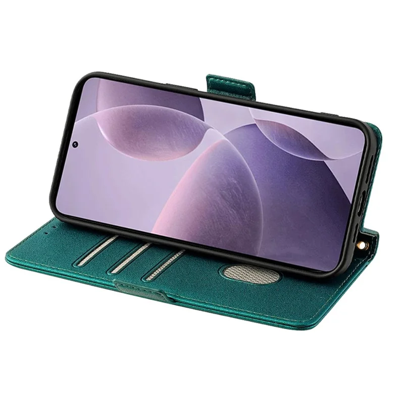 For Xiaomi Redmi Note 13R Pro 5G Wallet Case RFID Blocking Leather Flip Phone Cover - Green