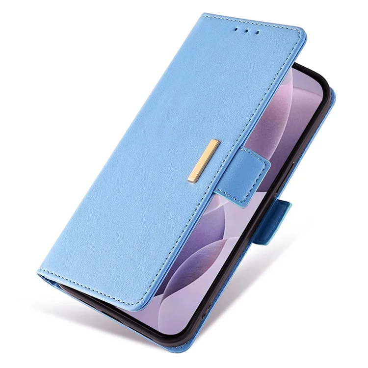 Para Huawei nova 12i 4G Capa de Telefone Carteira RFID Blocking Crossbody Leather Stand Cover - Azul