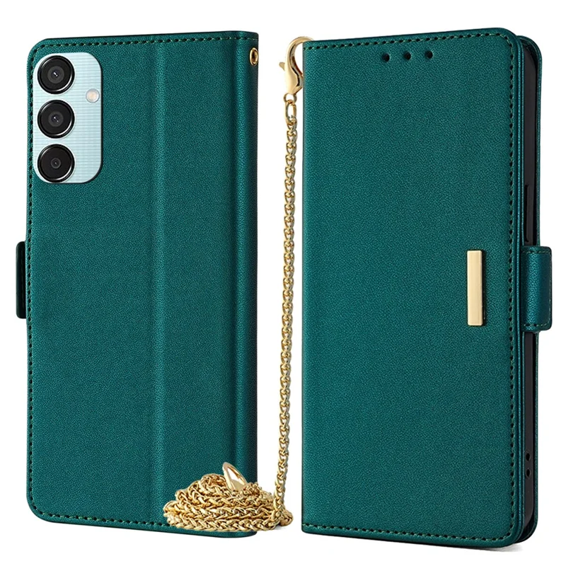 For Samsung Galaxy M15 5G Wallet Case Crossbody RFID Blocking PU Leather Phone Cover - Green