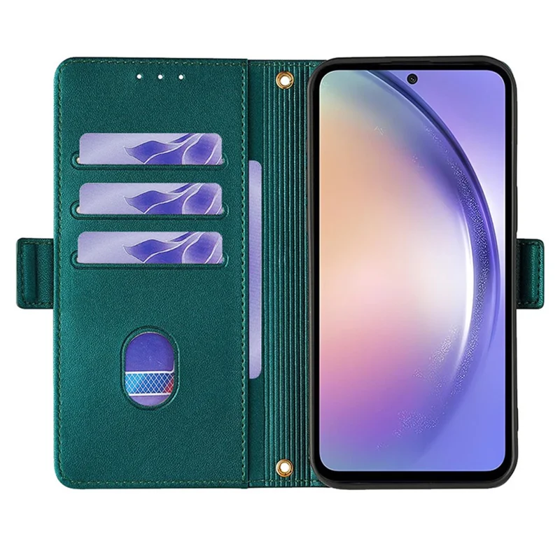 For Samsung Galaxy M15 5G Wallet Case Crossbody RFID Blocking PU Leather Phone Cover - Green