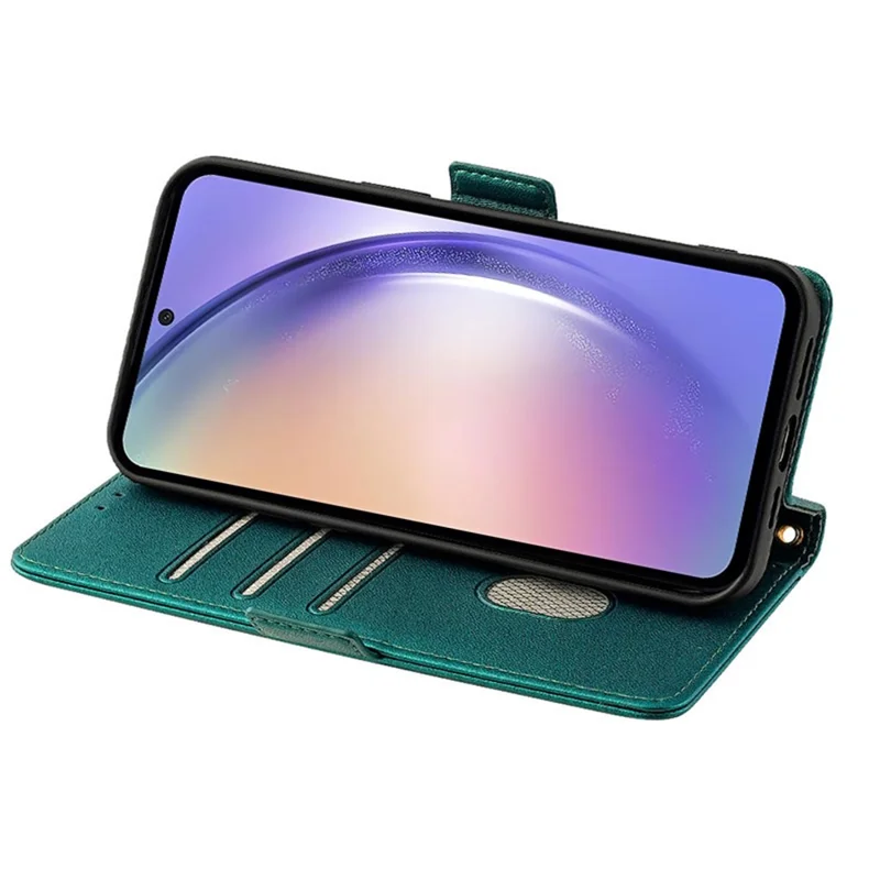 For Samsung Galaxy M15 5G Wallet Case Crossbody RFID Blocking PU Leather Phone Cover - Green