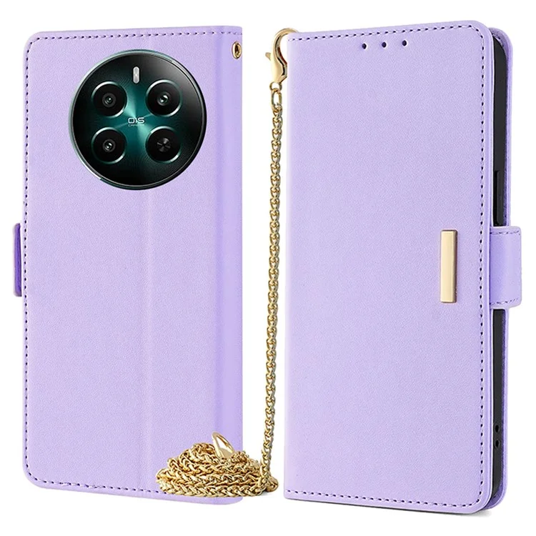 Para Realme 12 4G / 12+ 5G Funda Cartera RFID Blocking Piel PU Funda Cruzada para Teléfono al por Mayor - Morado