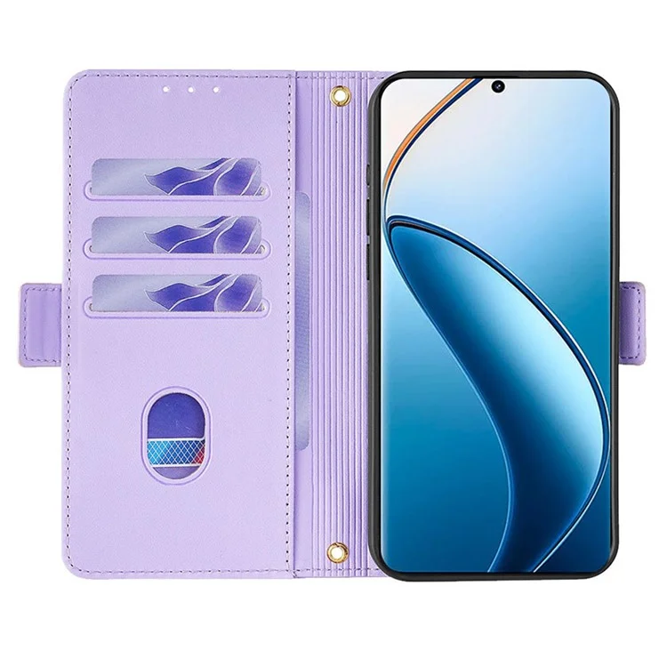 Para Realme 12 4G / 12+ 5G Funda Cartera RFID Blocking Piel PU Funda Cruzada para Teléfono al por Mayor - Morado