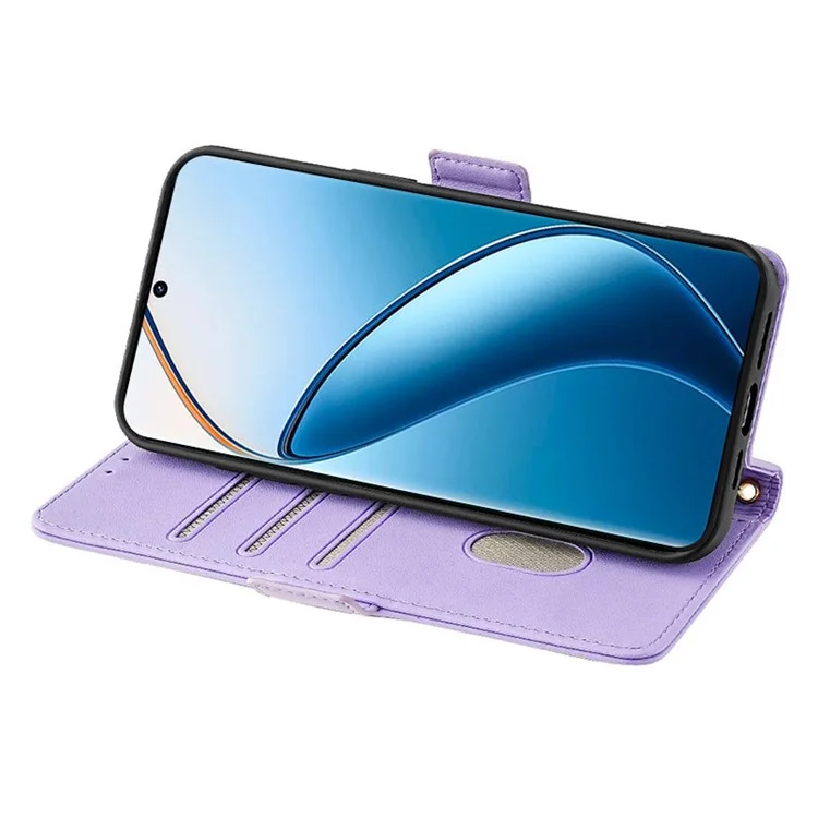 Para Realme 12 4G / 12+ 5G Funda Cartera RFID Blocking Piel PU Funda Cruzada para Teléfono al por Mayor - Morado