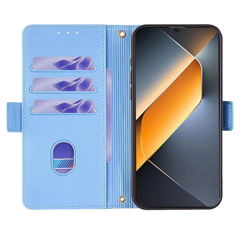For TECNO Pova 6 Pro 5G Leather Phone Case with RFID Blocking Wallet and Straps - Blue