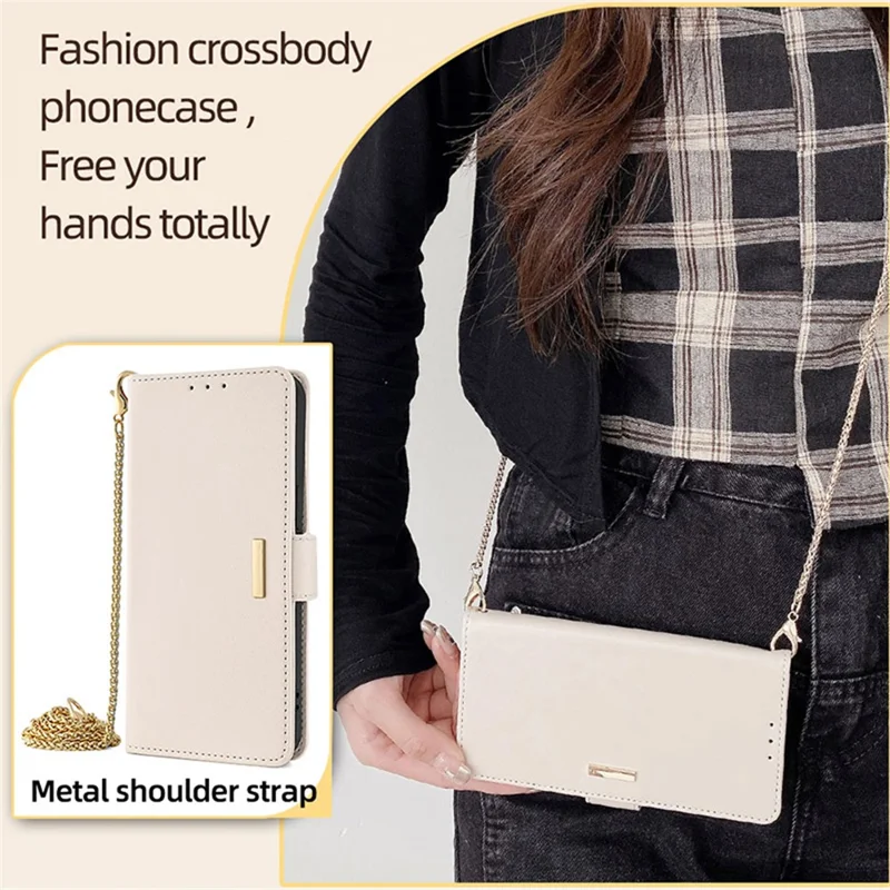 For TECNO Spark 20 Pro+ Phone Bag Crossbody Leather Wallet Case with Wallet Stand - White