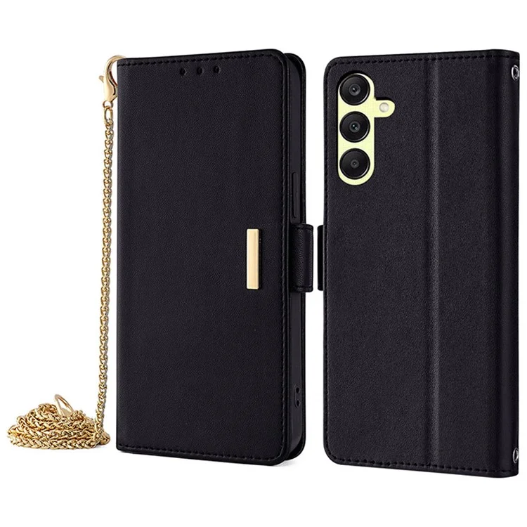 Per Samsung Galaxy A25 5G (globale) (161,0 x 76,5 x 8,3 mm) Custodia RFID Blocking Wallet Leather Cover con 2 cinghie - Nero