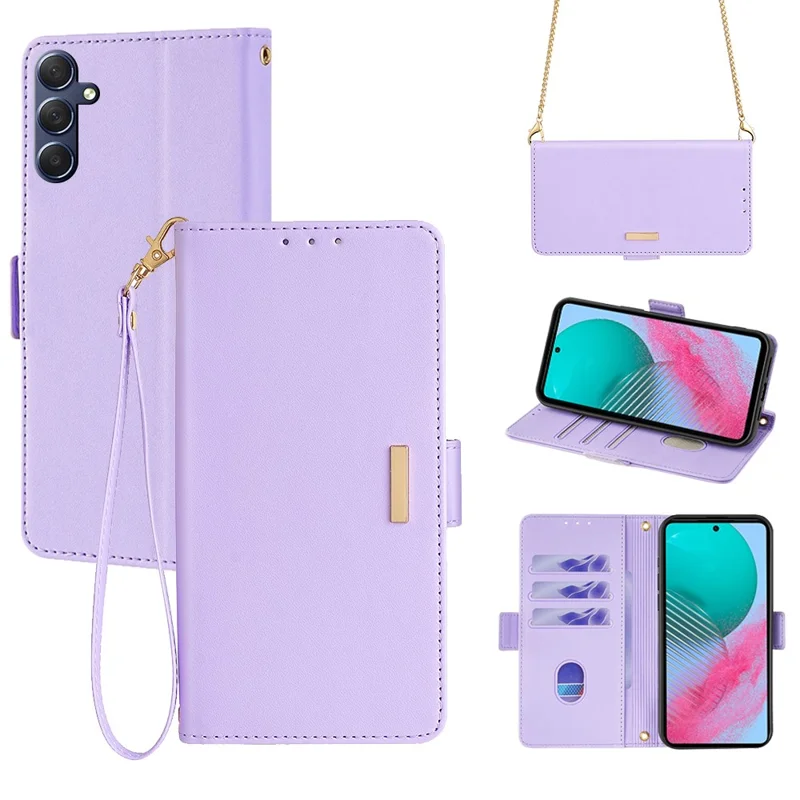Para Samsung Galaxy A35 5G Leather Case RFID Blocking Shockproof Wallet Phone Cover - Roxo