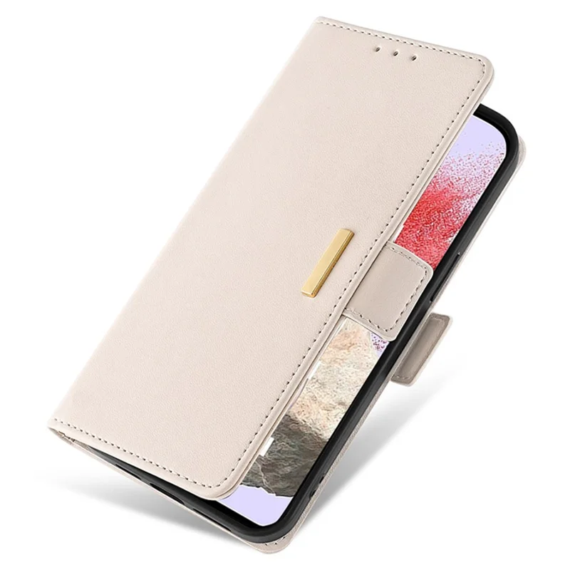 For Samsung Galaxy M34 5G / F34 5G Wallet Case RFID Blocking Leather Phone Cover with 2 Straps - White