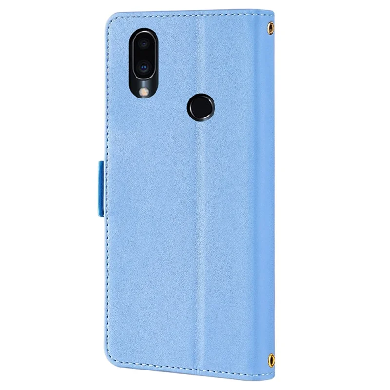 For Meizu Note 9 Case PU Leather Shockproof TPU Shell Wallet Phone Cover RFID Blocking - Blue