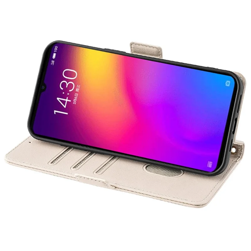 Til Meizu Note 9 Case PU-læder Stødfast TPU-skrog Wallet-telefonbeskyttelse med RFID-blokerering - Hvid