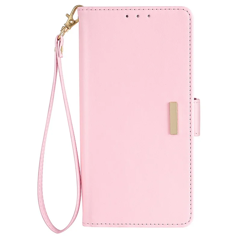 For Nokia C300 Case RFID Blocking Flip Leather Handbag Phone Cover with Shoulder Chain - Pink