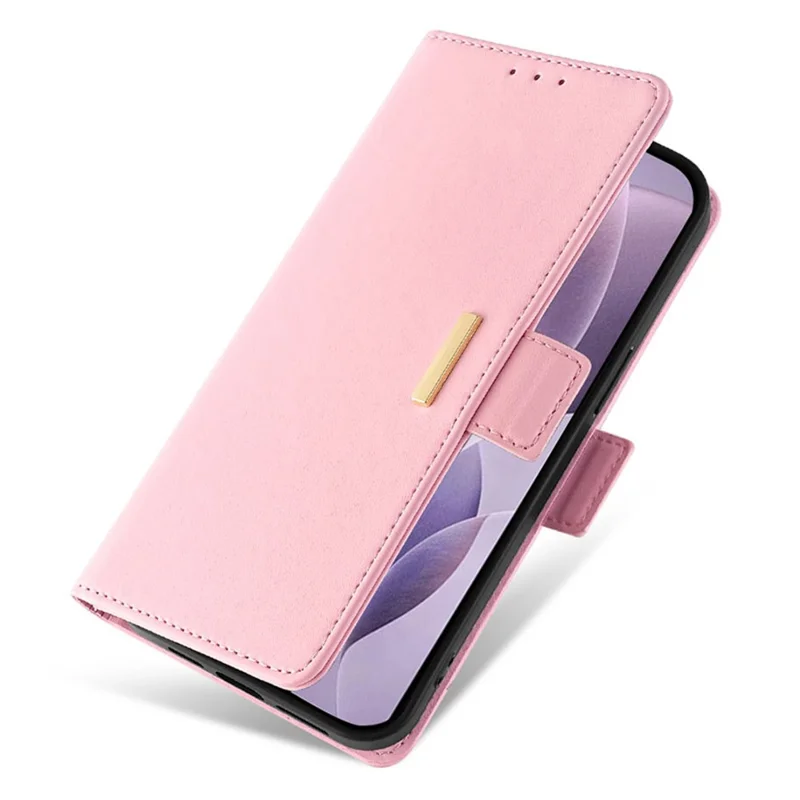 For Nokia C300 Case RFID Blocking Flip Leather Handbag Phone Cover with Shoulder Chain - Pink