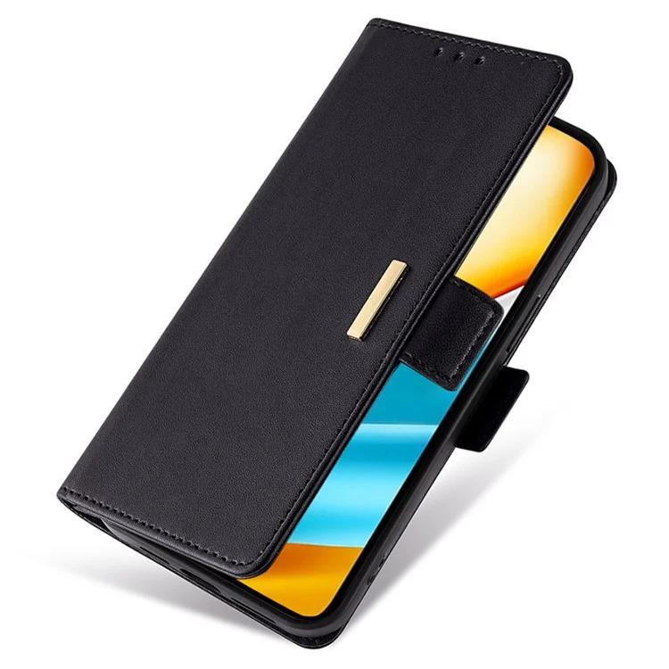 For Honor 90 GT 5G Wallet Case RFID Blocking Leather Phone Cover with 2 Straps - Black