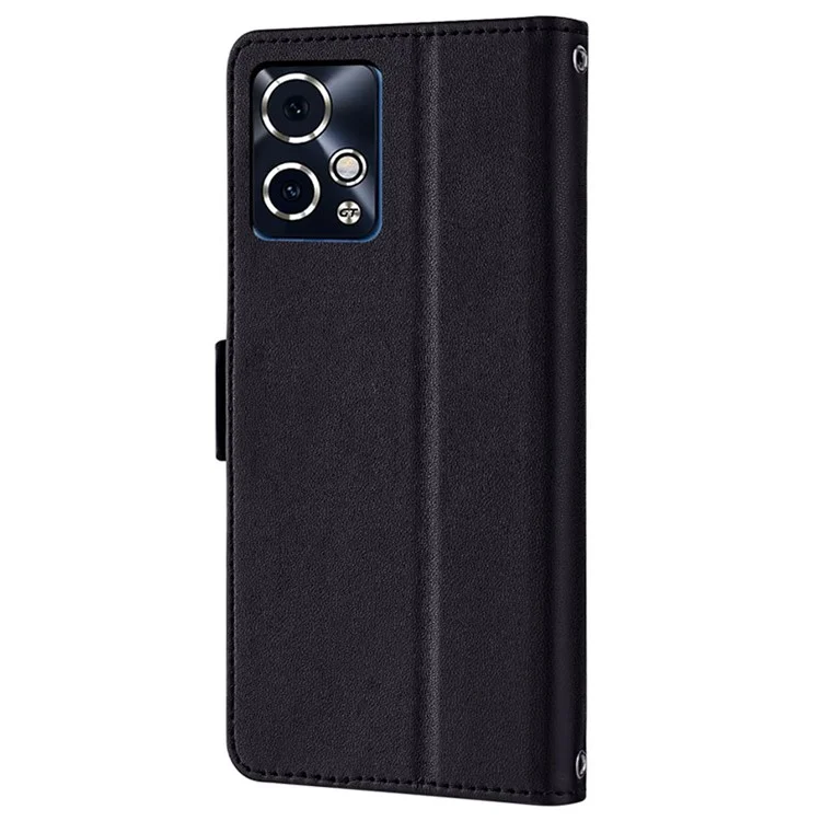 For Honor 90 GT 5G Wallet Case RFID Blocking Leather Phone Cover with 2 Straps - Black