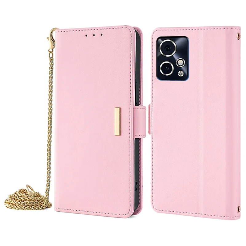 For Honor 90 GT 5G Wallet Case RFID Blocking Leather Phone Cover with 2 Straps - Pink