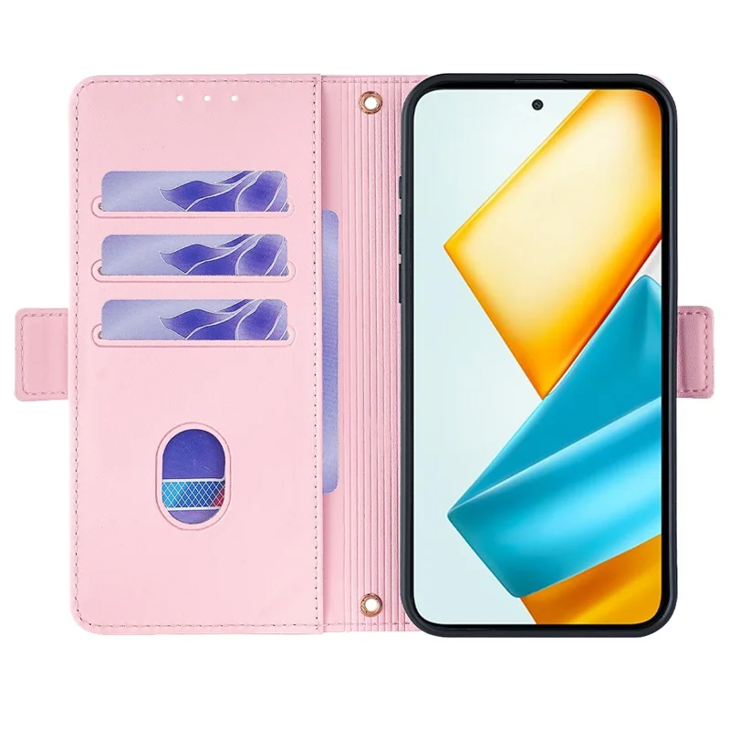 For Honor 90 GT 5G Wallet Case RFID Blocking Leather Phone Cover with 2 Straps - Pink