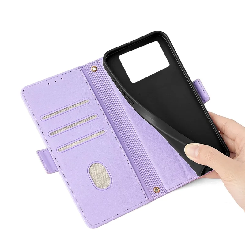 For Xiaomi Poco F6 Pro 5G / Redmi K70 5G / K70 Pro 5G Case RFID Blocking Wallet Leather Stand Phone Cover - Purple