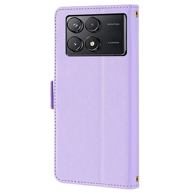 For Xiaomi Poco F6 Pro 5G / Redmi K70 5G / K70 Pro 5G Case RFID Blocking Wallet Leather Stand Phone Cover - Purple