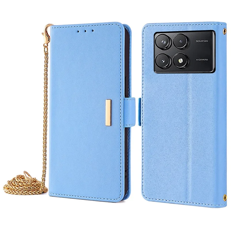 For Xiaomi Poco F6 Pro 5G / Redmi K70 5G / K70 Pro 5G Case RFID Blocking Wallet Leather Stand Phone Cover - Blue