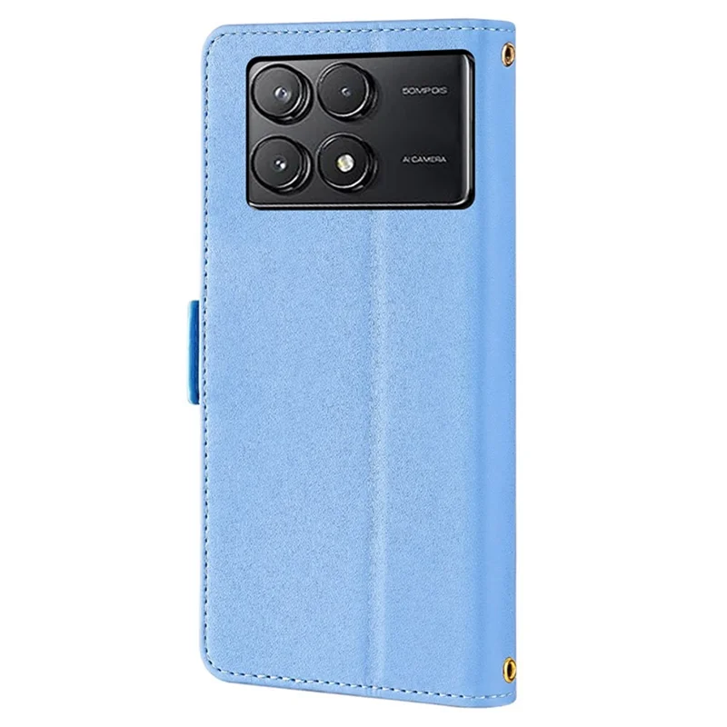 For Xiaomi Poco F6 Pro 5G / Redmi K70 5G / K70 Pro 5G Case RFID Blocking Wallet Leather Stand Phone Cover - Blue