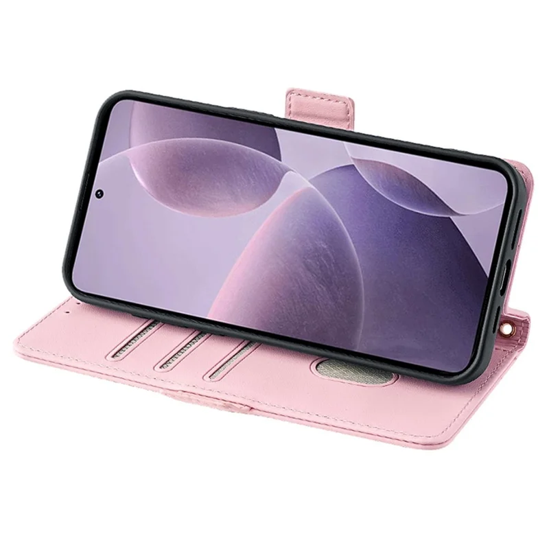 For Xiaomi Poco F6 Pro 5G / Redmi K70 5G / K70 Pro 5G Case RFID Blocking Wallet Leather Stand Phone Cover - Pink