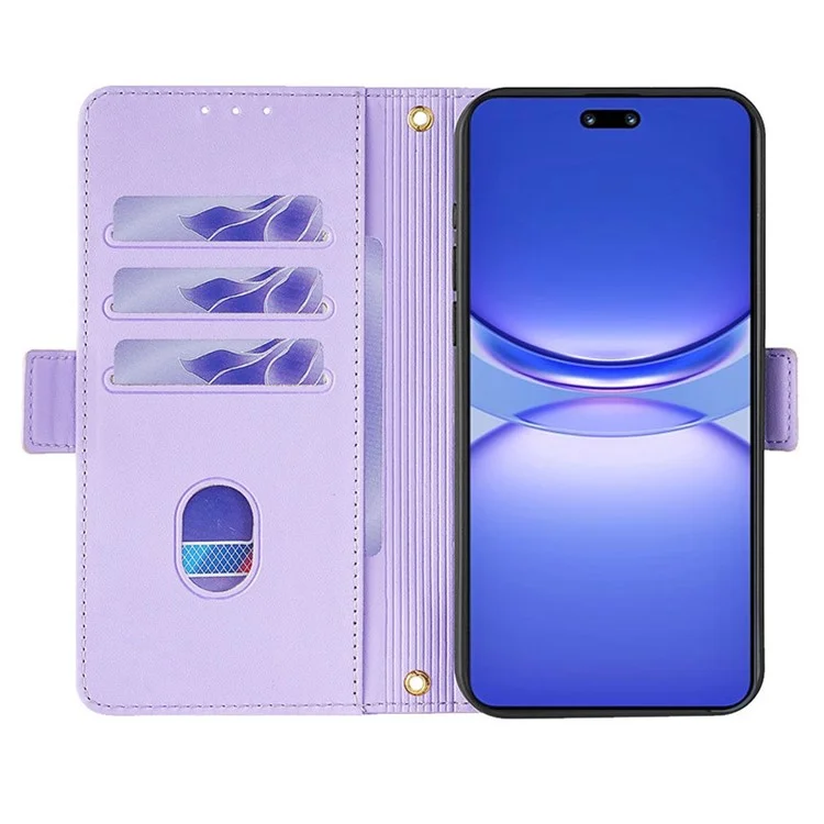 Para Huawei nova 12 Pro 5G / nova 12 Ultra 5G Case RFID Blocking PU Leather Stand Crossbody Phone Cover - Roxo