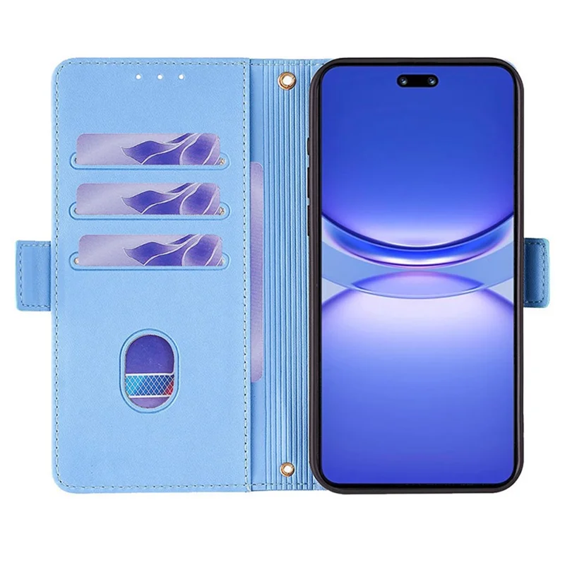 For Huawei nova 12 Pro 5G / nova 12 Ultra 5G Case RFID Blocking PU Leather Stand Crossbody Phone Cover - Blue