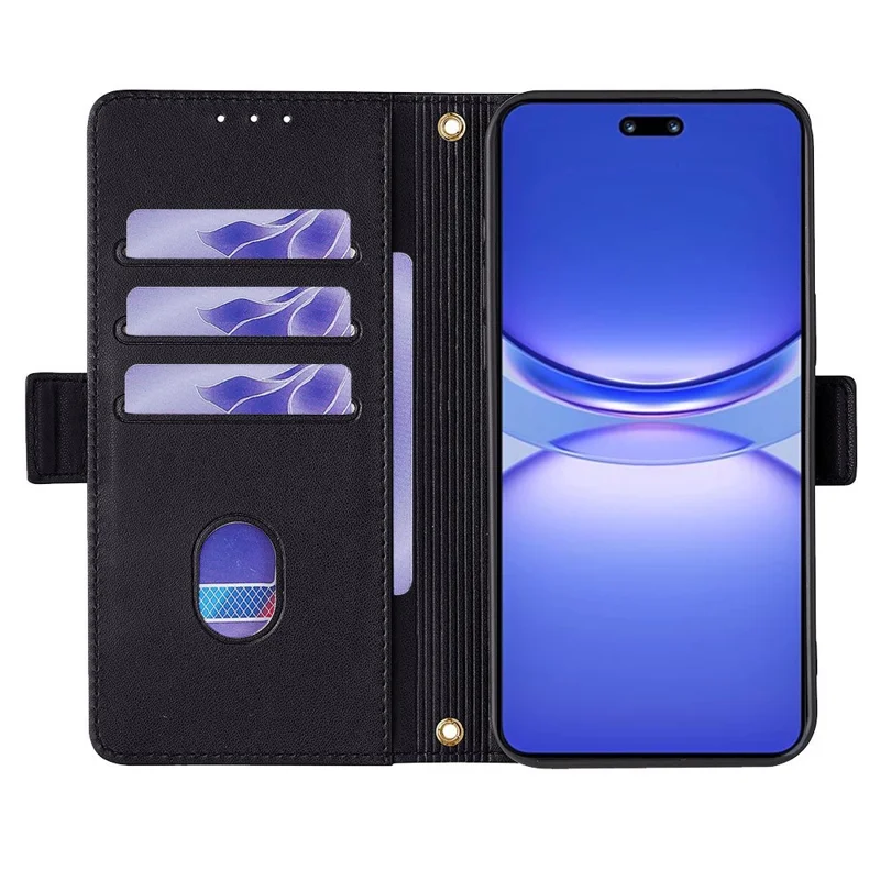 For Huawei nova 12 Pro 5G / nova 12 Ultra 5G Case RFID Blocking PU Leather Stand Crossbody Phone Cover - Black