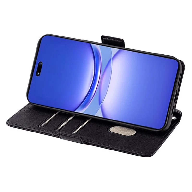 For Huawei nova 12 Pro 5G / nova 12 Ultra 5G Case RFID Blocking PU Leather Stand Crossbody Phone Cover - Black