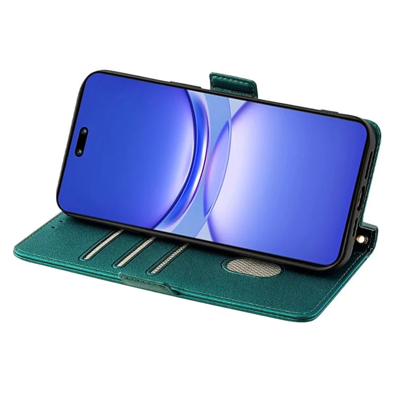 For Huawei nova 12 Pro 5G / nova 12 Ultra 5G Case RFID Blocking PU Leather Stand Crossbody Phone Cover - Green