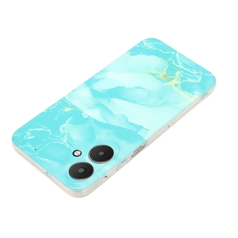 For Xiaomi Redmi 13C 4G / Poco C65 4G Case Soft TPU Protective Phone Cover Marble Pattern Print - Green