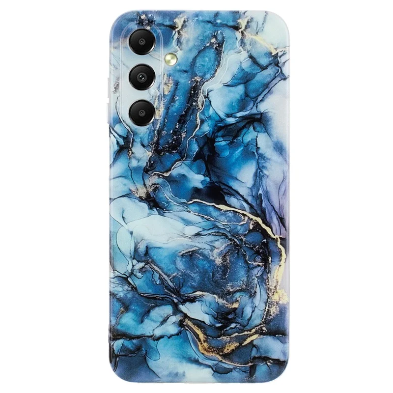 For Samsung Galaxy S24 Case TPU Phone Back Cover Marble Pattern Printing - Grey