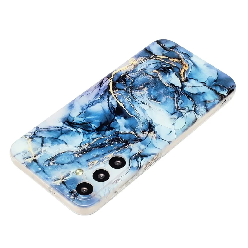 For Samsung Galaxy S24 Case TPU Phone Back Cover Marble Pattern Printing - Grey