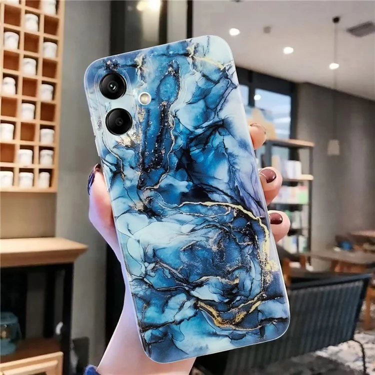 For Samsung Galaxy A05 4G Case Marble Pattern Print Soft TPU Phone Cover - Grey