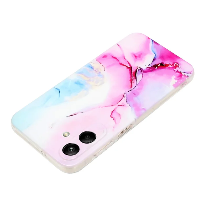 For Samsung Galaxy A05 4G Case Marble Pattern Print Soft TPU Phone Cover - Pink  /  Blue