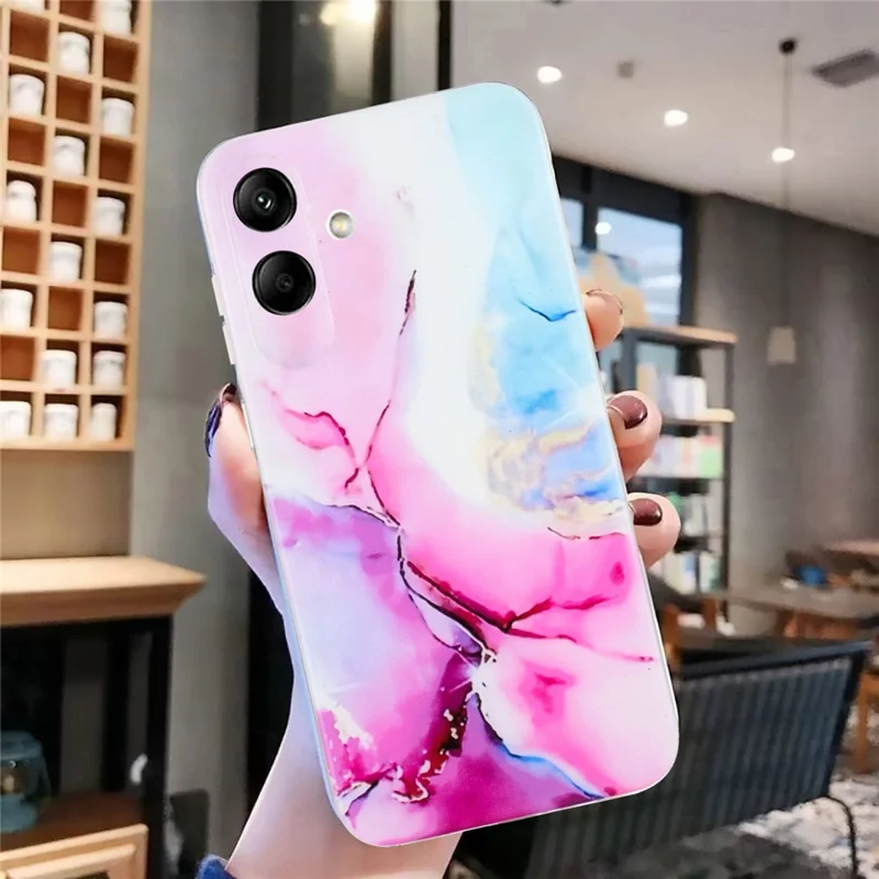 For Samsung Galaxy A05 4G Case Marble Pattern Print Soft TPU Phone Cover - Pink  /  Blue