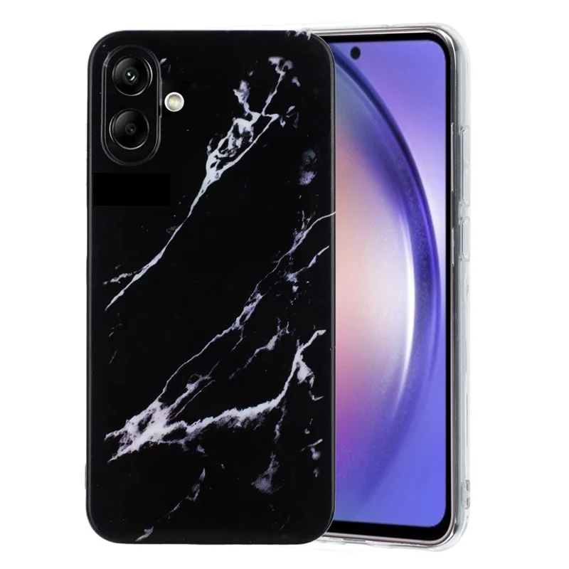 For Samsung Galaxy A05 4G Case Marble Pattern Print Soft TPU Phone Cover - Black