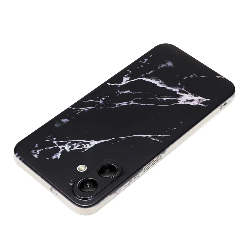 For Samsung Galaxy A05 4G Case Marble Pattern Print Soft TPU Phone Cover - Black