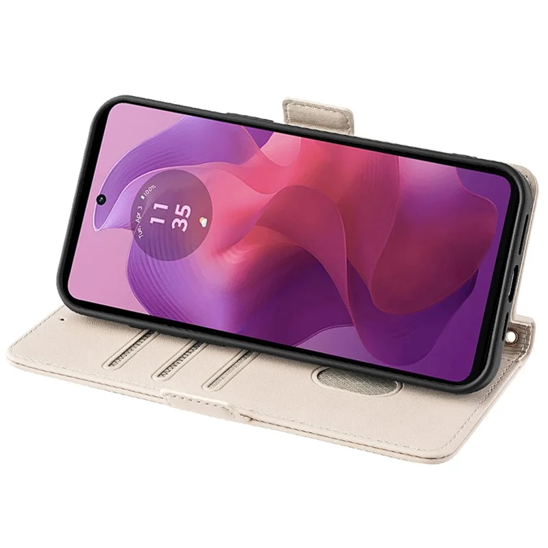 For Motorola Moto E14 4G / G04 4G / G04s 4G / G24 4G Case RFID Blocking Wallet Phone Leather Cover with Shoulder Strap - White