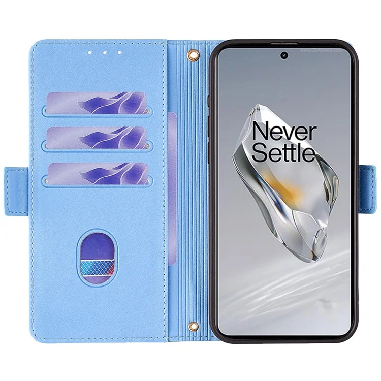 Чехол для OnePlus 12 5G Crossbody с блокировкой RFID, кошелек из PU-кожи с магнитной застежкой - синий