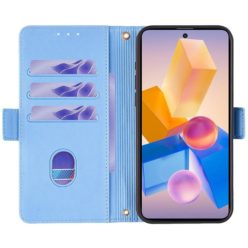 Für Infinix Hot 40i Case RFID Blocking Wallet Leder Handyhülle mit Kettenschulterriemen - Blau