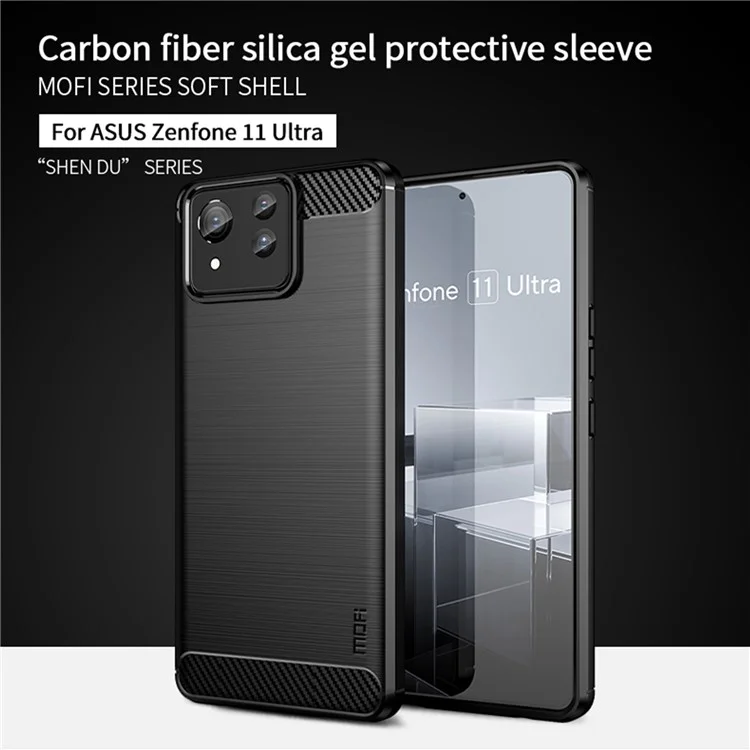 MOFI JK TPU Série-1 Para Asus Zenfone 11 Ultra 5G Capa TPU Anti-arranhões Capa de Telefone Slim - Preto