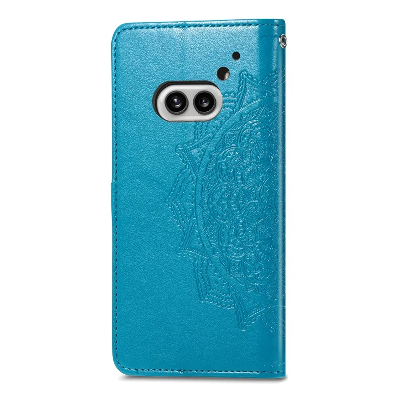 For Nothing Phone (2a) Plus / Phone (2a) Case PU Leather Mandala Pattern Embossment Flip Wallet Phone Cover - Blue