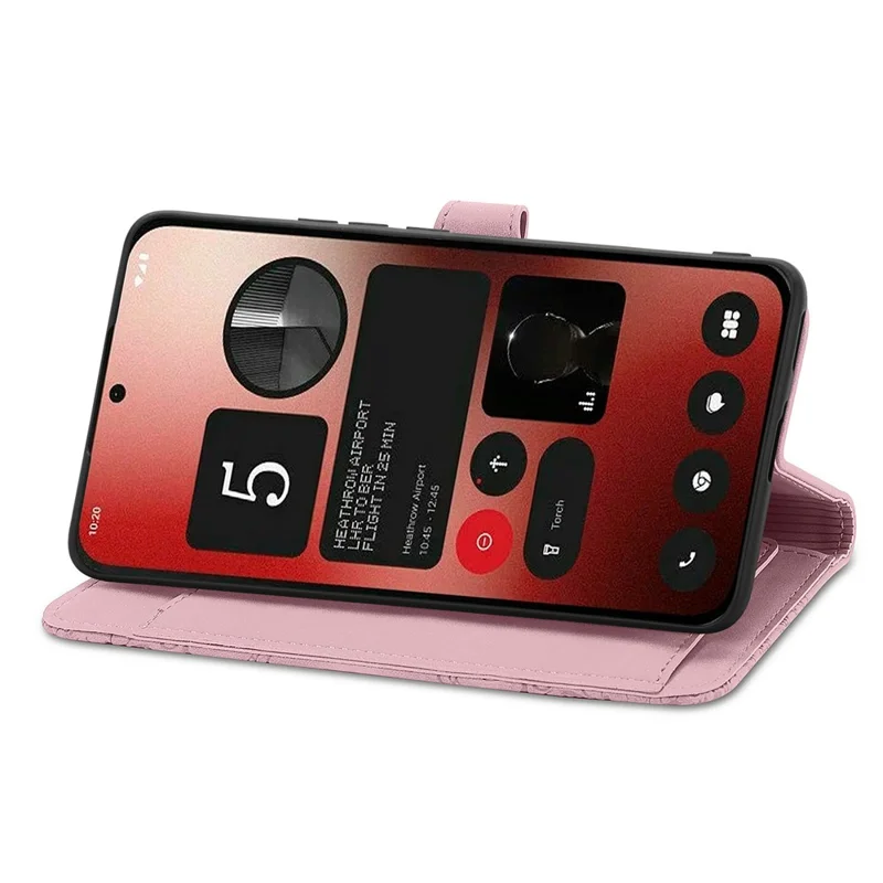 Für Nothing Phone (2a) Plus / Phone (2a) Case Reißverschluss-Geldbörse Blumenprägung PU-Leder Handyhülle Großhandel - Pink